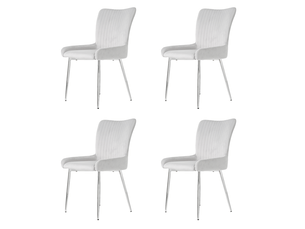 Lot de 4 chaises 58x47x85 cm, chaises salle à manger, gris, structure en métal, dossier avec support lombaire