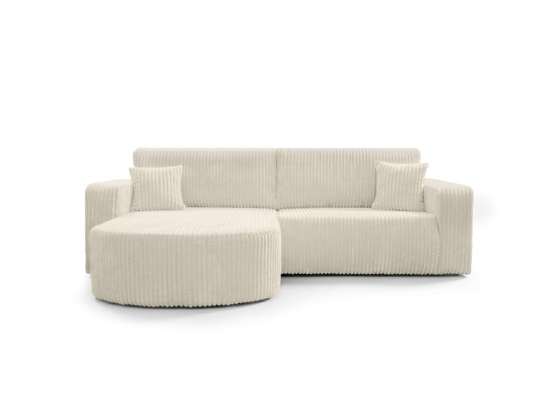  Kiara - canapé d'angle compact réversible et convertible 4 places en velours côtelé épais  - Conforama E