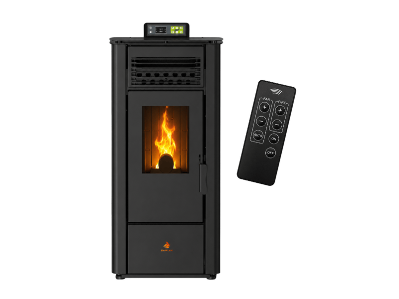  Poêle à granulés étanche emma 10 kw + télécommande - noir  - Conforama A