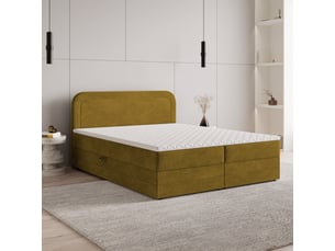 Lit avec rangement 140x200 cm <strong>MASSENO</strong>  <strong></strong> coloris jaune