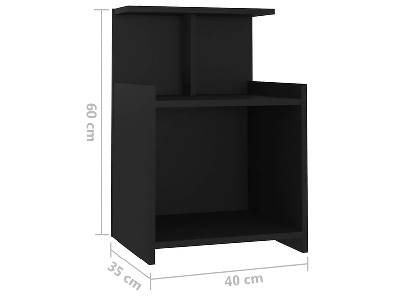  Table de chevet - cabinet de chevet - table de nuit noir 40x35x60 cm aggloméré  - Conforama E