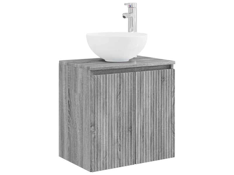  Vanité de lavabo mural, meuble de rangement sonoma gris 49.5x41x64.5 cm shl9643  - Conforama A
