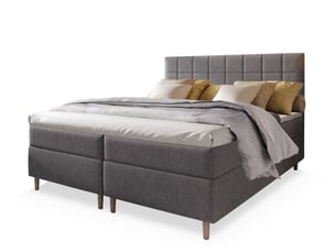 Lit avec rangement 140x200 cm <strong>MASSENO</strong> <strong></strong> coloris gris