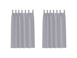 Lot de 2 rideaux occultants, rideaux black-out avec anneaux gris métal 175 x 140 cm cf44650