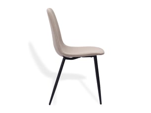 Chaises de salle à manger minimalistes 2 pièces en tissu et métal beige, design épuré et confortables pour un intérieur moderne