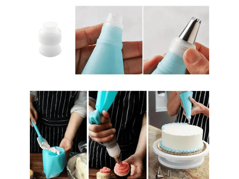  Kit de pâtisserie 107 pièces – poches à douille, plateau tournant et outils de décoration de gâteaux  - Conforama C