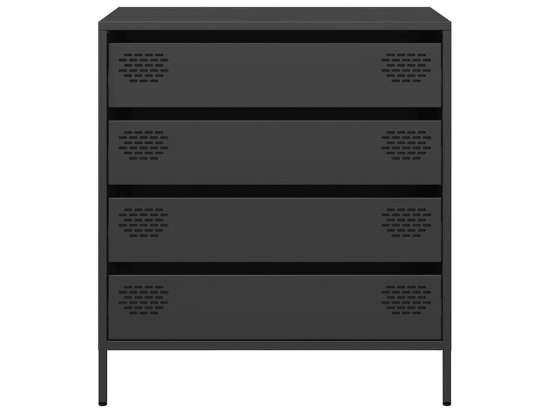  Buffet - bahut - meuble de rangement noir 68x39x73,5 cm acier laminé à froid  - Conforama E