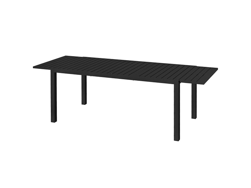  Table de jardin rectangulaire extensible aluminium noir 240x94x73cm  - Conforama A