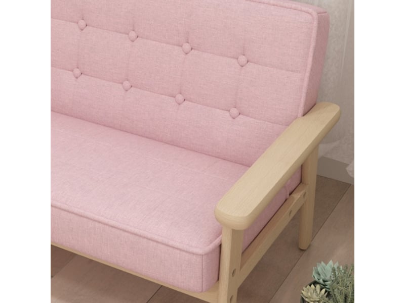 Fauteuil enfant rose, cadre bois, aspect velours, rembourré, pour enfants 3-15 ans - Conforama E