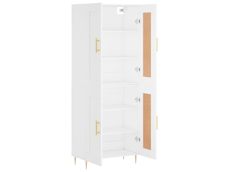 Buffet haut - bahut - meuble de rangement blanc 69,5x34x180 cm bois d'ingénierie - Conforama D