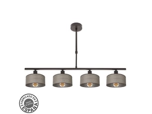 Lampe de plafond fabrilamp gilda marron 4 x e14 hauteur réglable 39-56 cm 76x14 cm