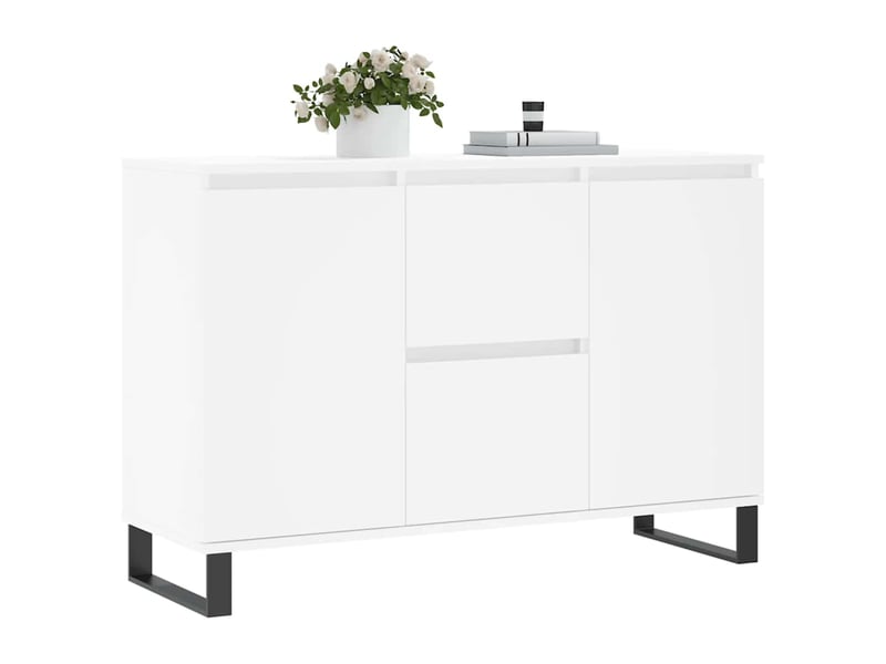  Buffet - bahut - meuble de rangement blanc 101,5x35x70 cm bois d'ingénierie  - Conforama C