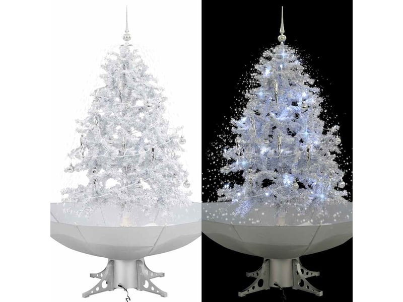  Arbre de noël, sapin de noël neigeux avec base de parapluie blanc 140 cm  - Conforama B