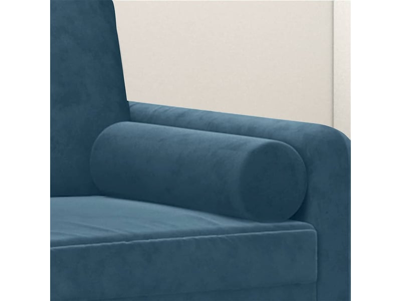  Lot de 2 coussins décoratifs bleu ø15x50 cm velours cf60858  - Conforama E
