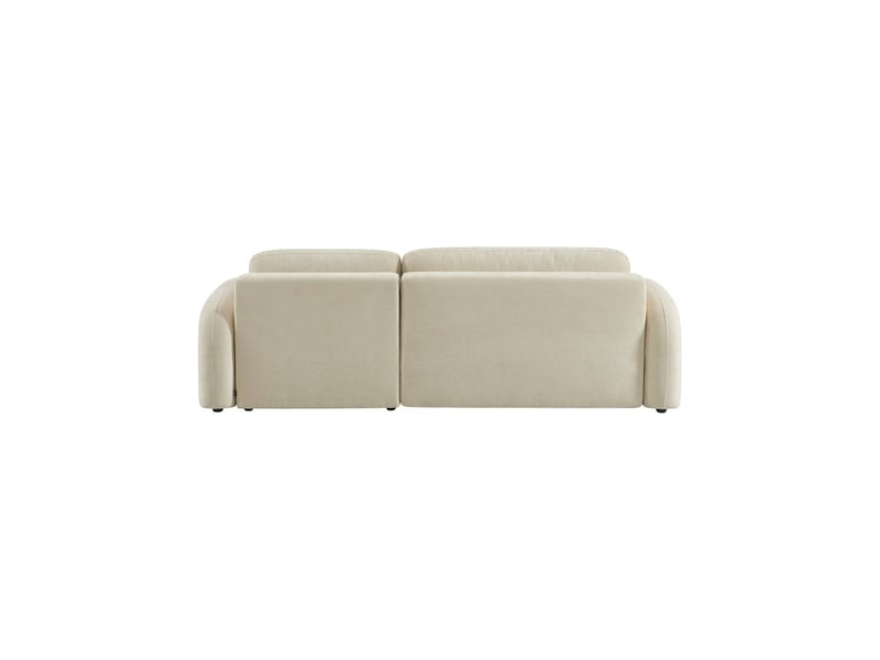  Canapé d'angle réversible convertible 3 places tissu avec coffre blanc cassé - nouma  - Conforama E