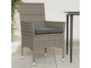 Lot de 2 chaise de jardin | chaise d'extérieur avec coussins gris résine tressée shl4535