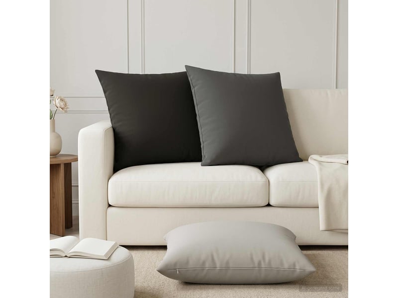  Lot de 2 housses de coussin heerlen anthracite 80 x 80 cm polyester cf49420  - Conforama C