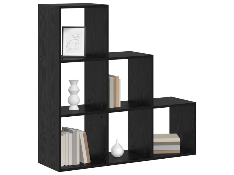  Cloison bibliothèque, meuble de rangement 6 niveaux 99 x 29 x 99 cm chêne noir  - Conforama C