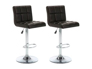 Lot de 2 tabouret de bar, chaise de bar marron similicuir shl32034