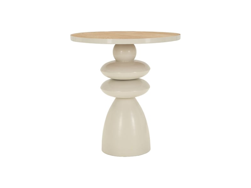  Table d'appoint totem en métal pila 49cm crème  - Conforama A