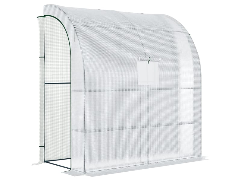  Serre aluminium, tomates, fenêtres grillagées, portes enroulables, uv, blanche, 200x100x215 cm.  - Conforama A