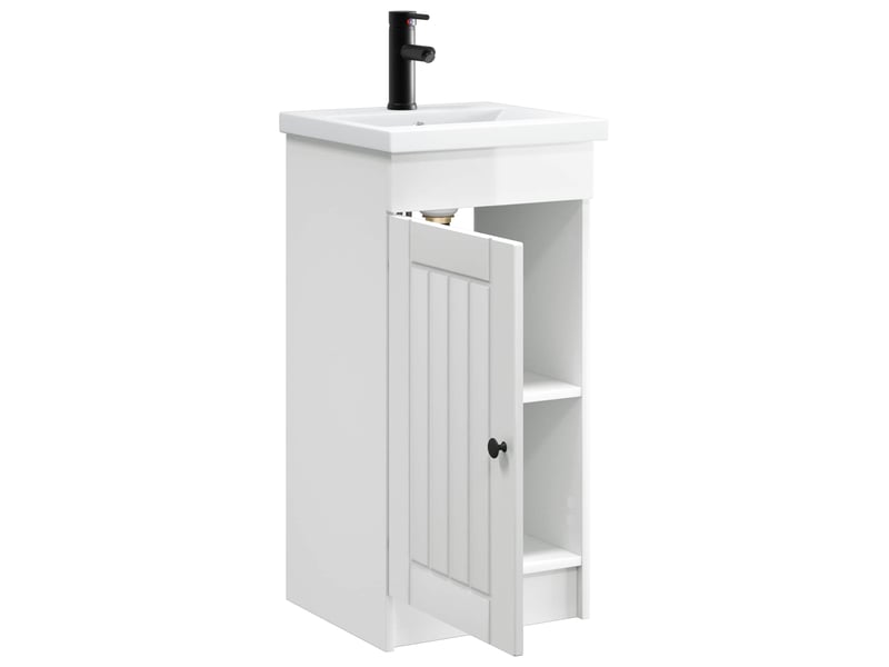 Meuble de salle de bain avec évier blanc brillant shl5567 - Conforama D