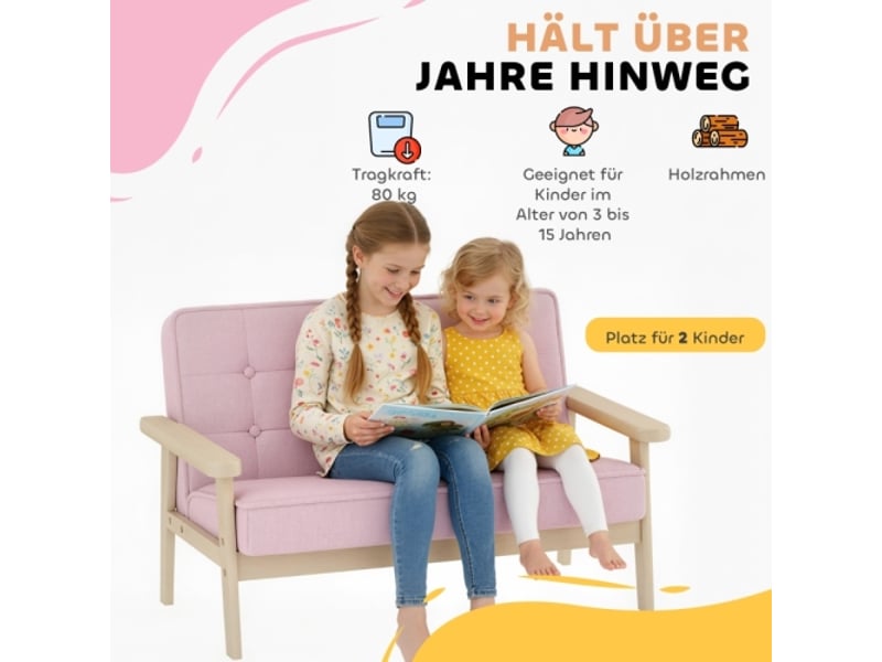  Fauteuil enfant rose, cadre bois, aspect velours, rembourré, pour enfants 3-15 ans  - Conforama B