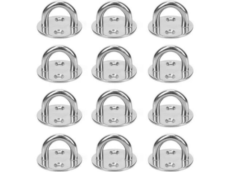  12 pièces platine oeil inox m5 platine ancrage inox 304 crochet oeillet plaque a oeillet crochets de plafond support anneau mural, transparent XLH-ZLS-013713ZLS - Conforama A