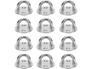 12 pièces platine oeil inox m5 platine ancrage inox 304 crochet oeillet plaque a oeillet crochets de plafond support anneau mural, transparent