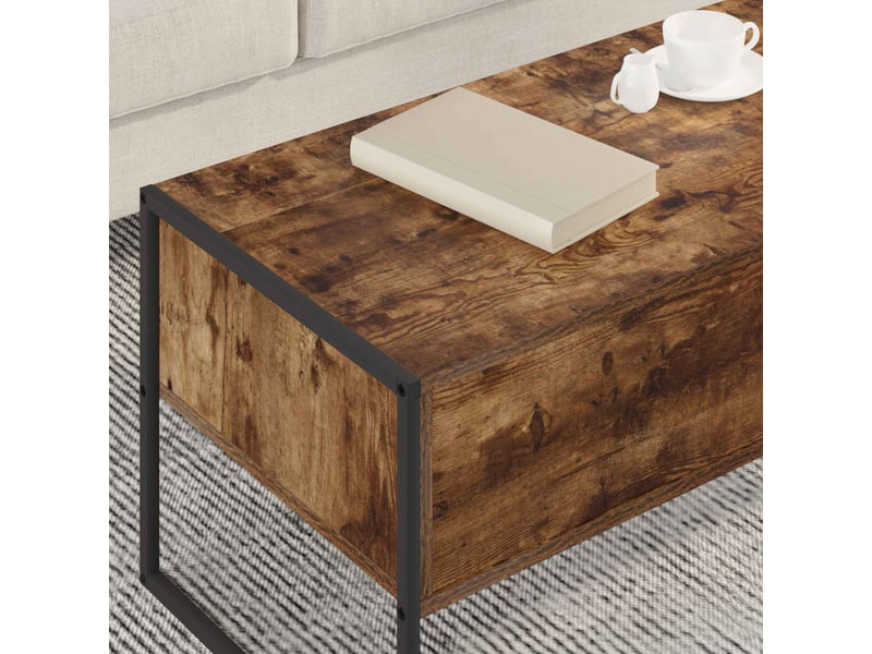  Table basse - table de salon - table à thé chêne fumé 100 x 46 x 40 cm bois d'ingénierie  - Conforama D