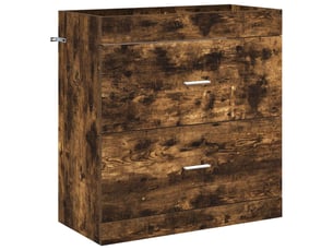 Meuble sous lavabo de salle de bain, commode chêne fumé shl2354