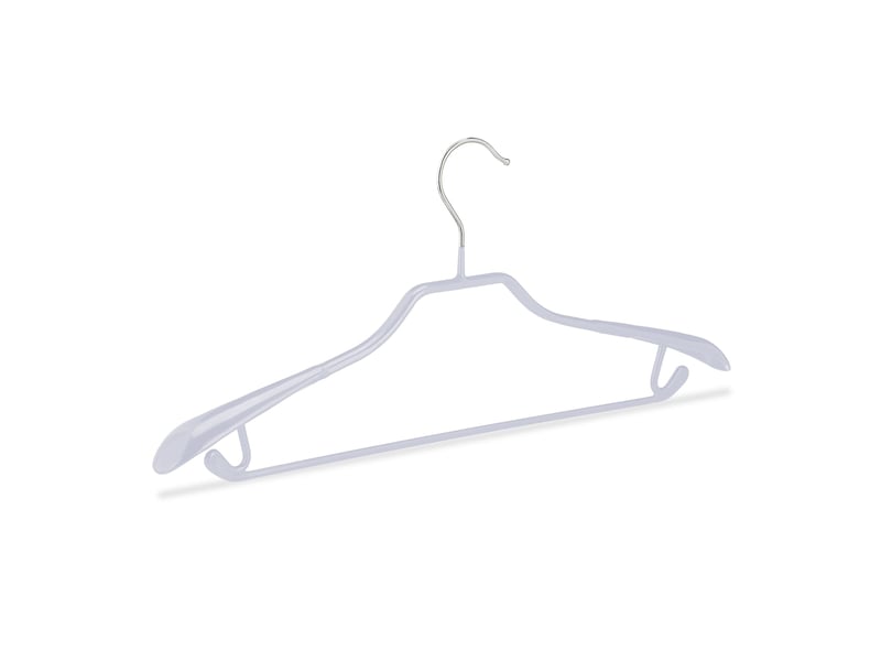  Lot de 10 cintres antidérapants pour costumes support large 19 x 45 x 3,5 cm en métal gris clair 13_0009019  - Conforama A