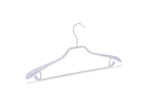 Lot de 10 cintres antidérapants pour costumes support large 19 x 45 x 3,5 cm en métal gris clair 13_0009019