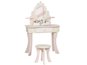 Coiffeuse 1 tiroir(s) Miroir  avec 1 tabouret(s) inclu(s)     coloris rouge