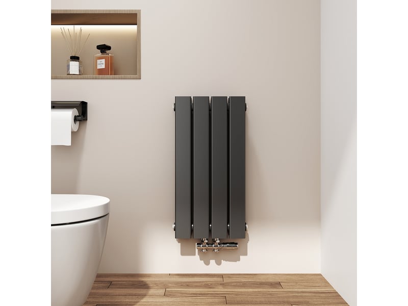  Emke radiateur eau chaude en acier tube plat radiateur mural noir 60x30cm 384w double couche  - Conforama B