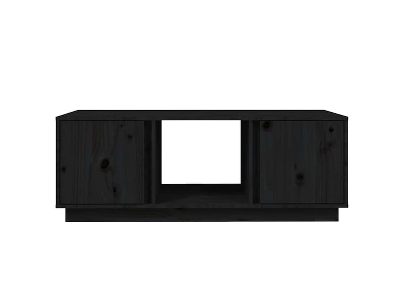  Table basse - table de salon - table à thé noir 110x50x40 cm bois massif de pin  - Conforama E