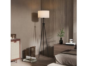 Lampadaire moderne e27 37x37x152 cm structure stable en métal noir et blanc sans ampoule