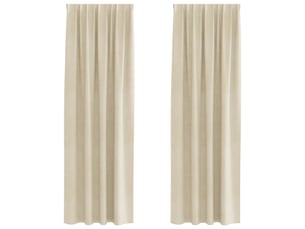 Lot de 2 rideaux, rideaux de fenêtre crème 140 x 260 cm velours cf44027