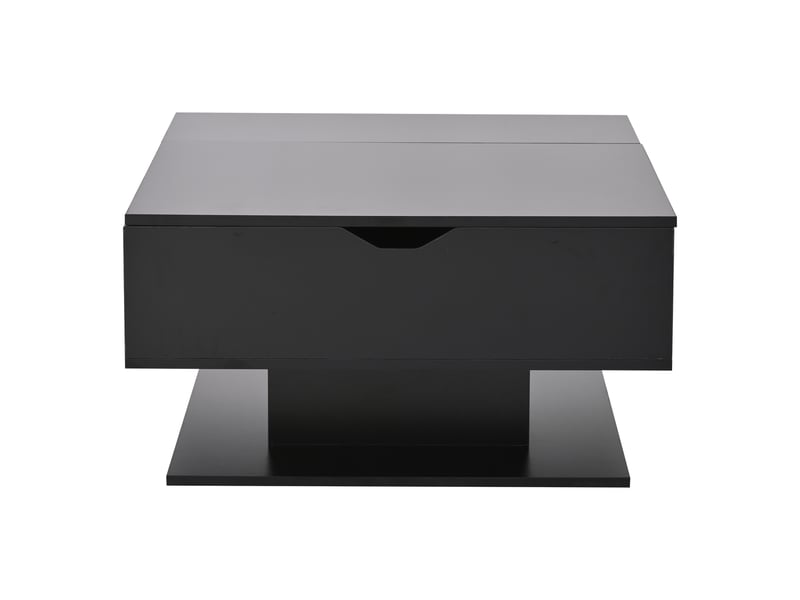  Table basse relevable 80x75x40 cm noire en panneaux de particules avec rangement dissimulé led et éclairage contrôlable par application evarich - Conforama A