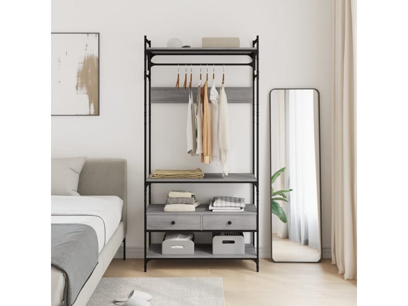  Armoire à tiroirs, commode sonoma gris 89x39x184,5 cm bois d'ingénierie  - Conforama C