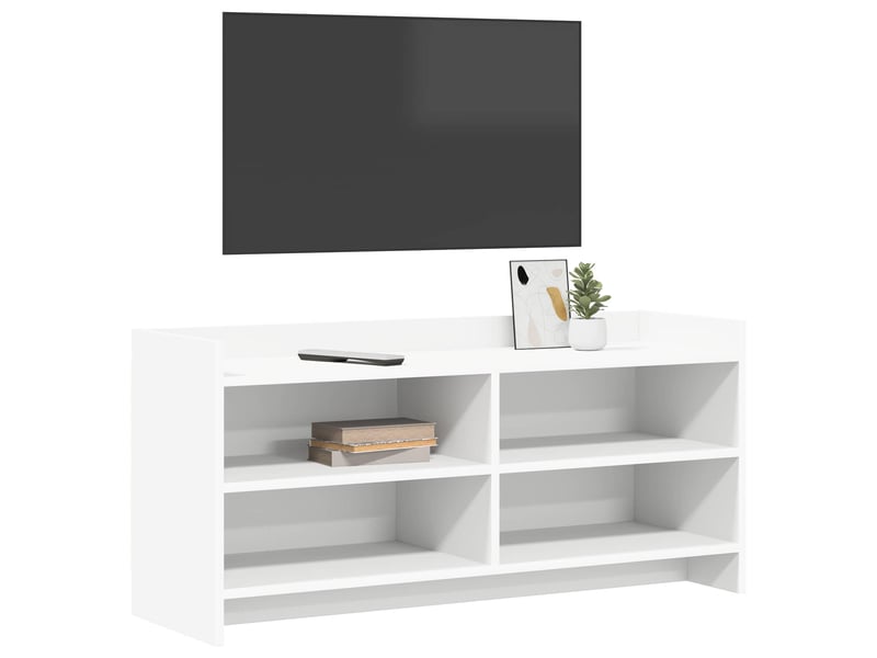  Meuble tv - banc tv - meuble de rangement 100 x 33 x 47 cm blanc bois d'ingénierie  - Conforama C