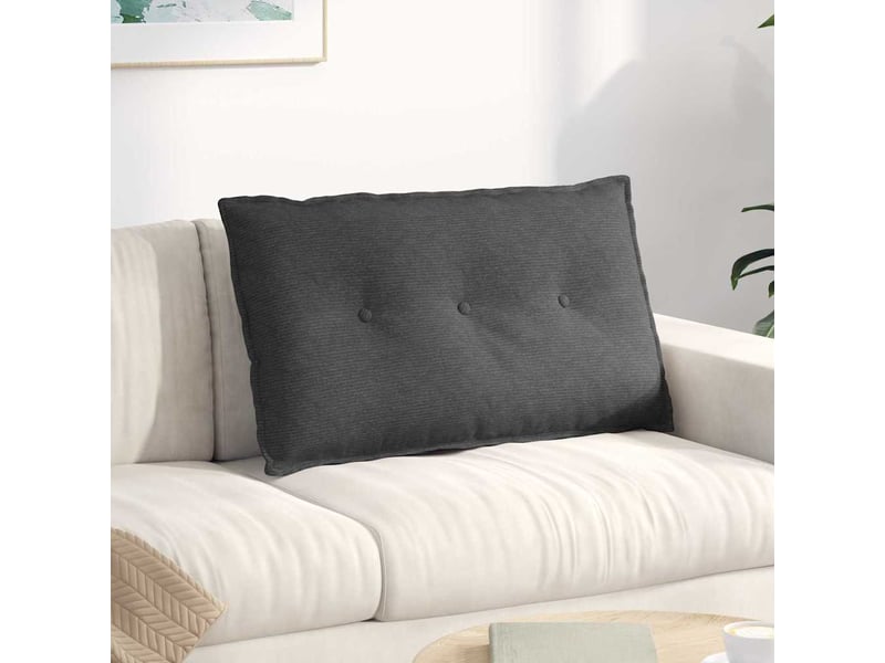 Coussin de dos, coussin de dossier gris foncé 80 x 50 cm tissu en velours côtelé cf54732 - Conforama B