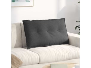 Coussin de dos, coussin de dossier gris foncé 80 x 50 cm tissu en velours côtelé cf54732