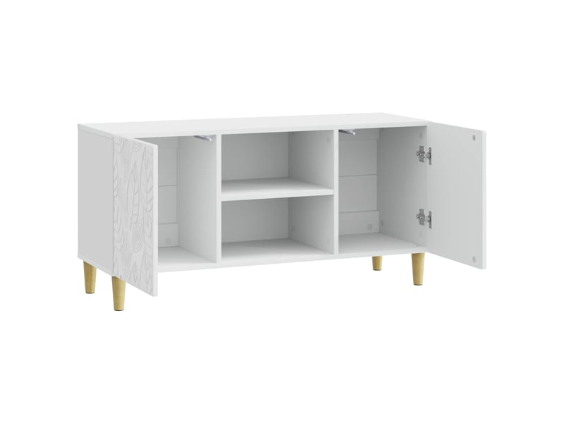  Meuble tv - banc tv - meuble de rangement 102 x 34,5 x 50 cm blanc brillant bois d'ingénierie  - Conforama D
