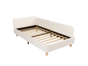 Lit simple 90x200 cm RAUMIO coloris beige