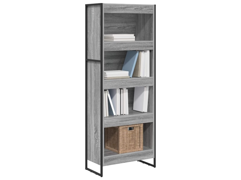 Bibliothèque, armoire à livres 60 x 30 x 155 cm bois d'ingénierie gris sonoma - Conforama C