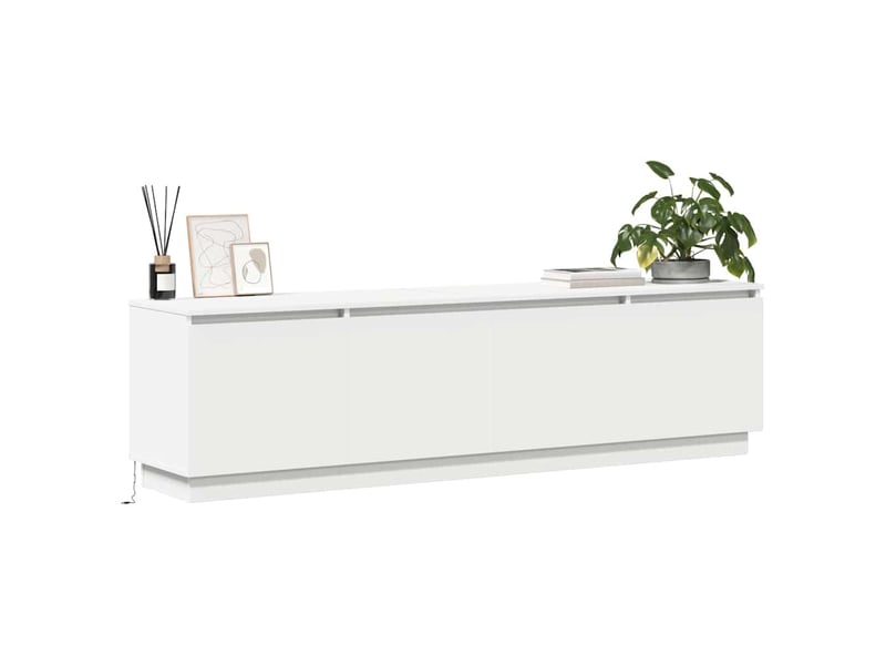 Meuble tv - banc tv - meuble de rangement 180 x 38 x 49 cm blanc bois d'ingénierie - Conforama C