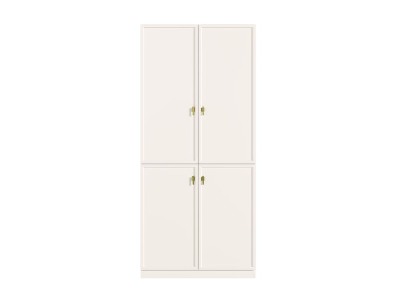  Armoire blanche 90x48x200 cm multifonctionnelle à portes battantes - 2 tringles et 3 compartiments  - Conforama A