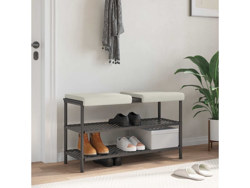  Lot de 2 coussins de banc, coussins d'assise, coussins pour chaisecanapé velours crème profondeur 35 cm cf52538  - Conforama B