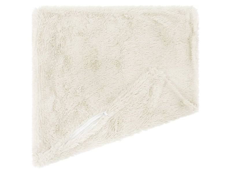  Lot de 2 coussins avec oreiller, coussins décoratifs heerlen blanc fleece pv cf50404  - Conforama D